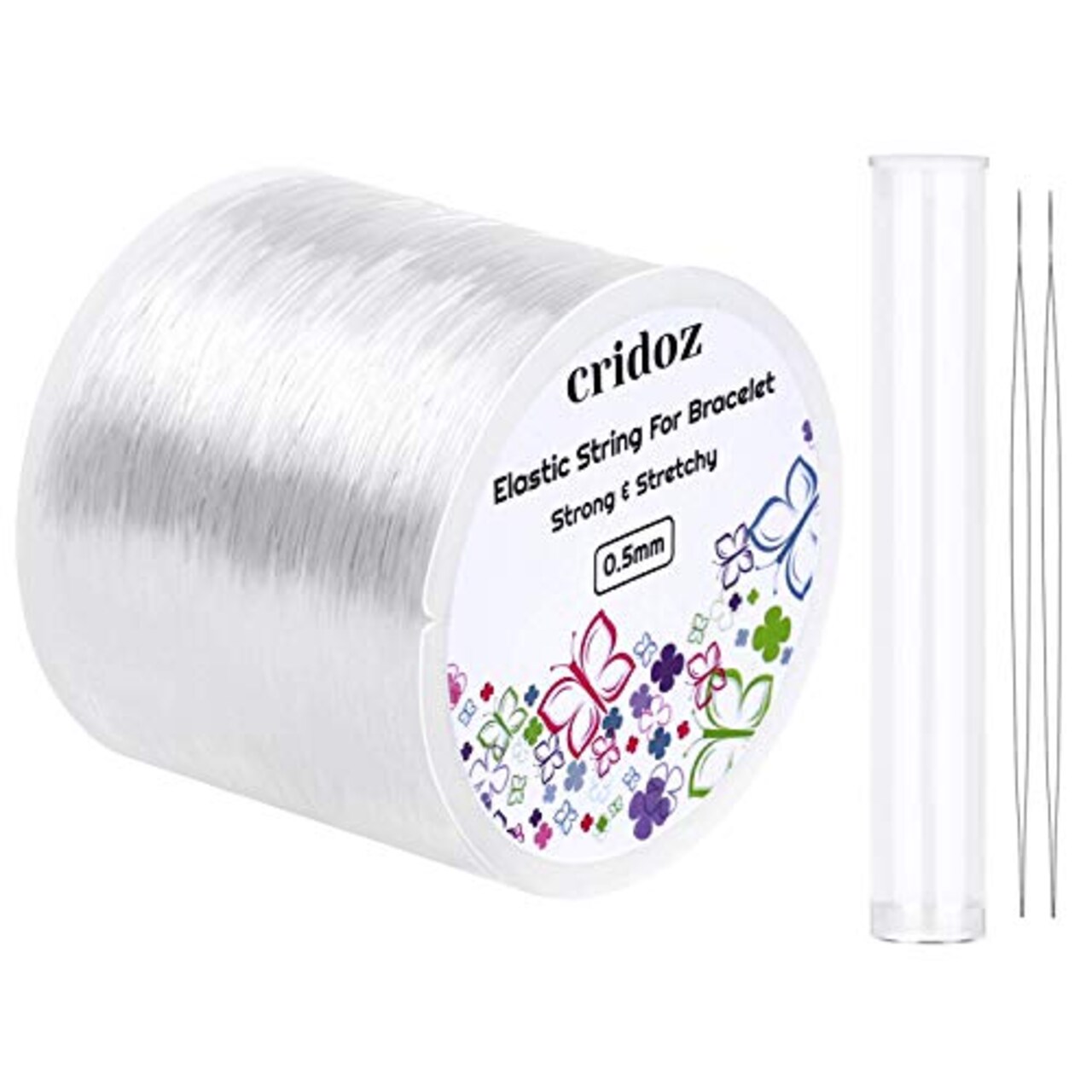 Stretchy String for Bracelets, Cridoz 0.5mm Clear Elastic String Stretch  Cord Jewelry Bead Bracelet String with 2 Pcs Beading Needles for Seed  Beads, Pony Beads, Bracelets and Jewelry Making